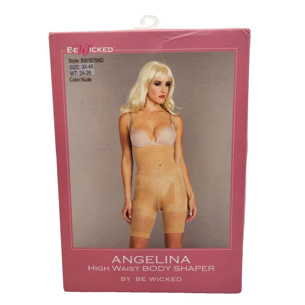 Be Wicked Angelina High Waisted Mid Thigh Body Shaper BW1675ND 3X-4X 24-26 Nude